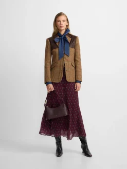 Silbon Americanas-Americana combinada piel cuadros es Marron