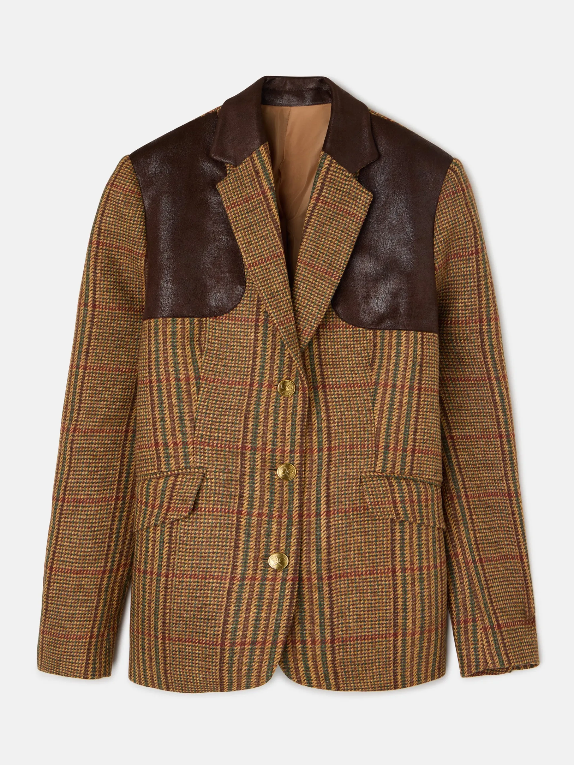 Silbon Americanas-Americana combinada piel cuadros es Marron