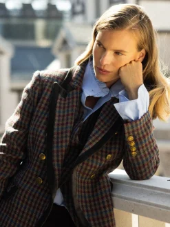 Silbon Americanas-Americana cruzada clasica cuadros s Verde