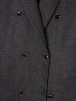 Silbon Americanas|Trajes-Americana cruzada cuadros grises y burdeos Grises&nbsp;y&nbsp;burdeos