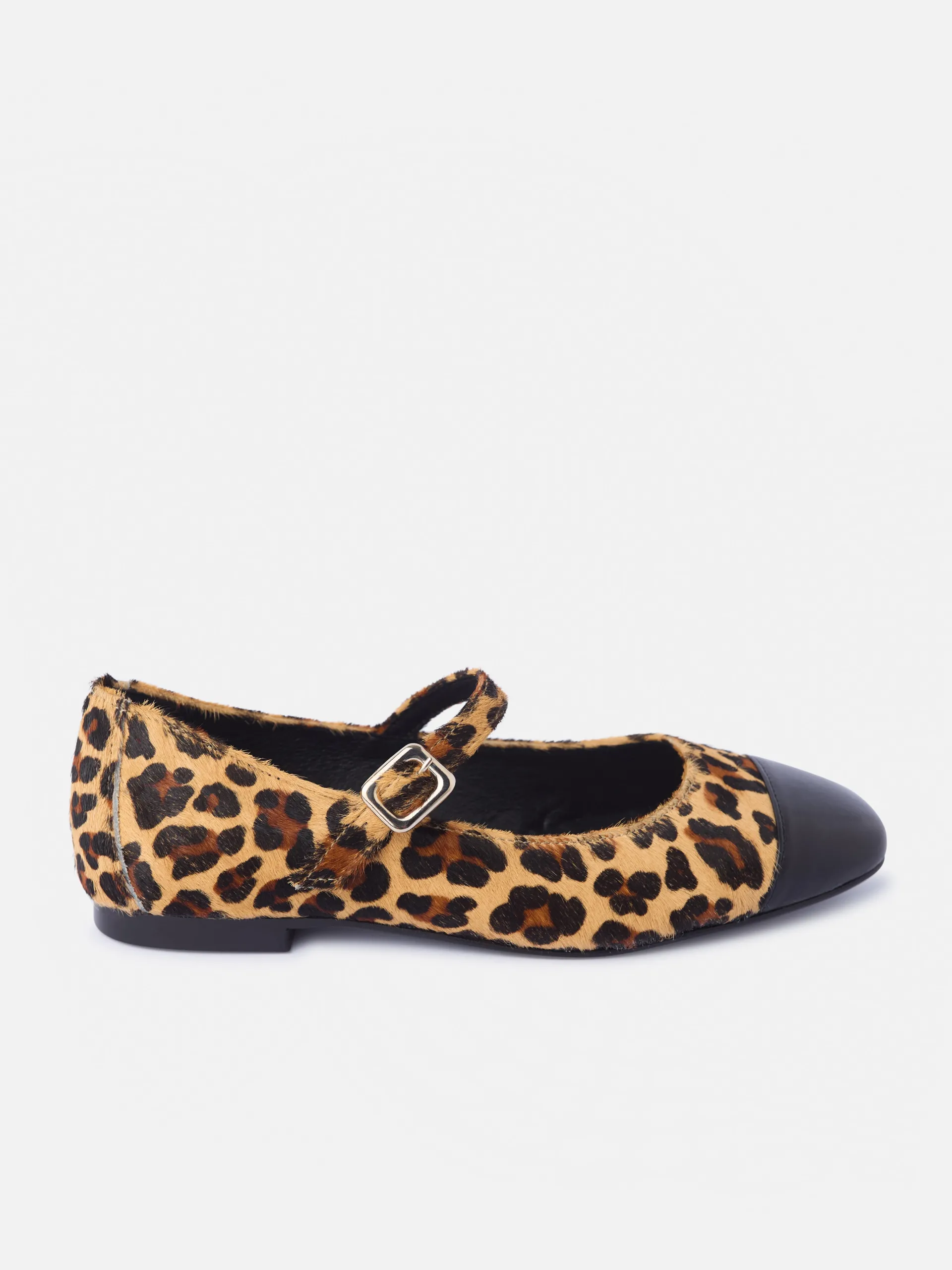 Silbon Calzado-Bailarina piel animal print Marron