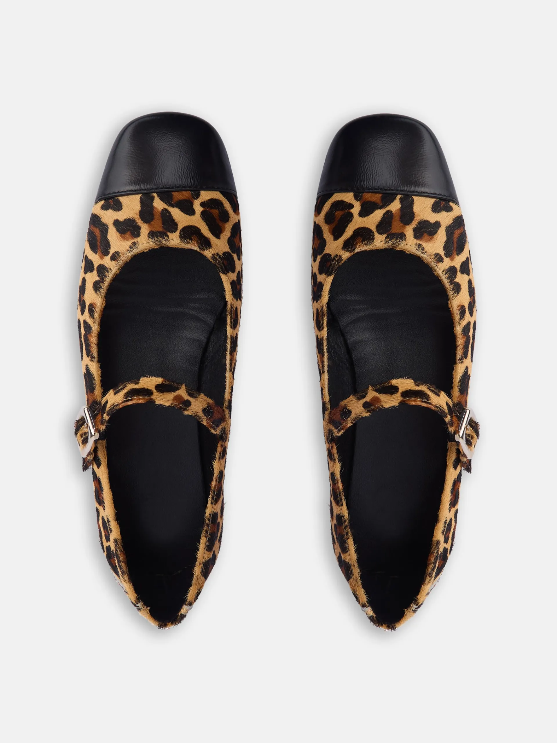 Silbon Calzado-Bailarina piel animal print Marron