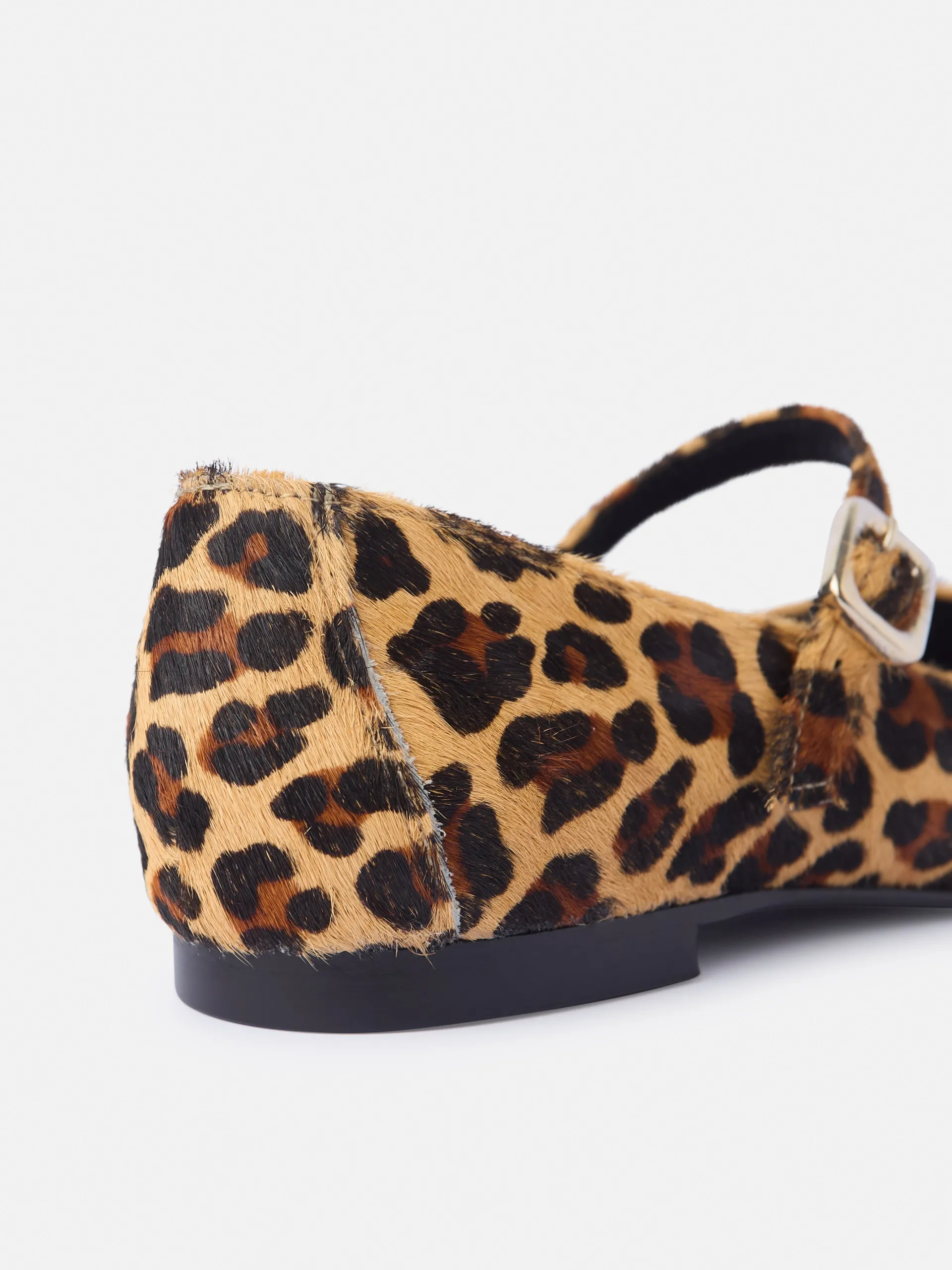 Silbon Calzado-Bailarina piel animal print Marron