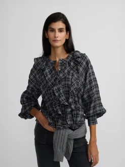 Silbon Camisas Y Blusas-Blusa chorreras cuadros s Negro