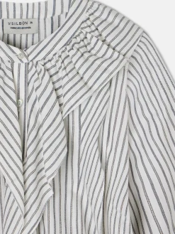 Silbon Camisas Y Blusas-Blusa chorreras rayas blanca Blanco