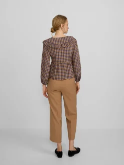 Silbon Camisas Y Blusas-Blusa cuello bobo vichy Azul