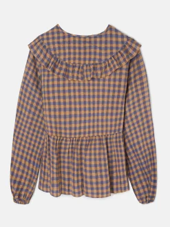 Silbon Camisas Y Blusas-Blusa cuello bobo vichy Azul