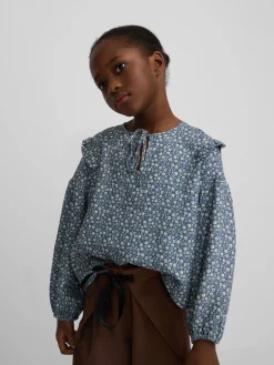 Silbon Camisas Y Blusas-Blusa girl estampado flores azul claro Azul&nbsp;claro