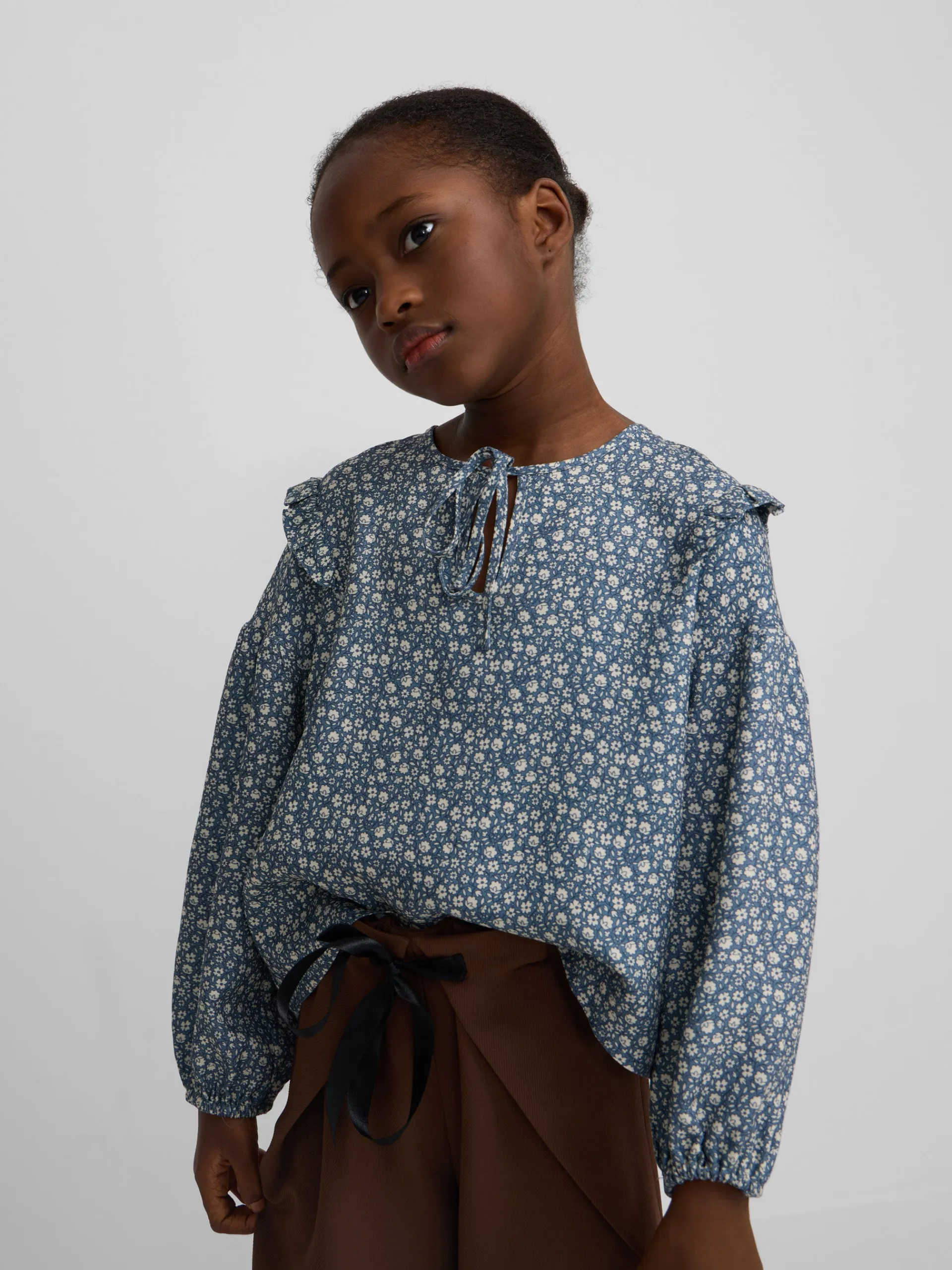 Silbon Camisas Y Blusas-Blusa girl estampado flores azul claro Azul claro