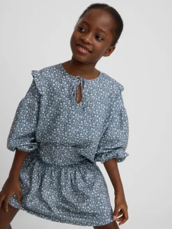 Silbon Camisas Y Blusas-Blusa girl estampado flores azul claro Azul claro