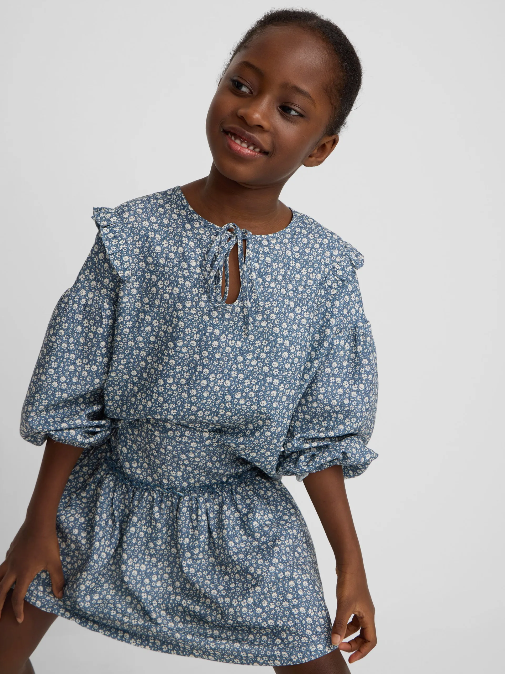 Silbon Camisas Y Blusas-Blusa girl estampado flores azul claro Azul claro