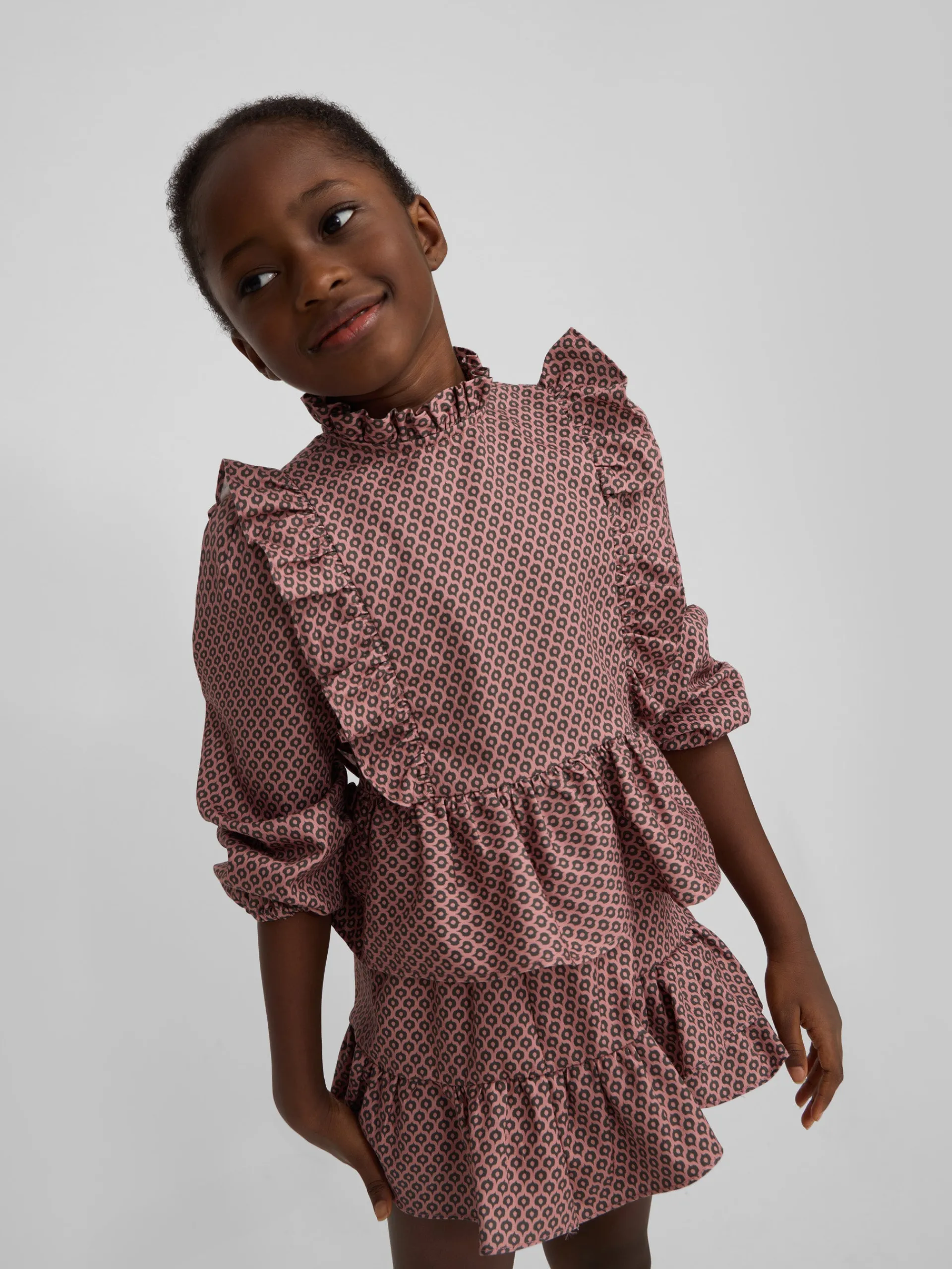 Silbon Camisas Y Blusas-Blusa girl jaretas estampado etnico Rosa