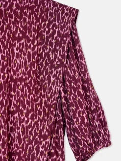 Silbon Camisas Y Blusas-Blusa manga corta estampado lurex Morados