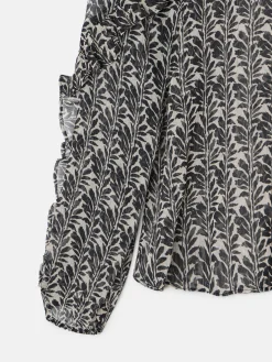 Silbon Camisas Y Blusas-Blusa volantes estampado s Negro