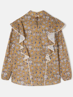 Silbon Camisas Y Blusas-Blusa volantes estampado flores Camel