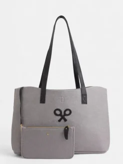 Silbon Bolsos Y Monederos-Bolso fieltro raqueta gris Beige