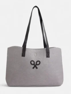 Silbon Bolsos Y Monederos-Bolso fieltro raqueta gris Beige