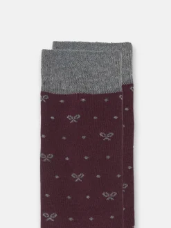 Silbon Accesorios·Calcetines, Bóxer Y Pijamas-Calcetin motivos lunares Burdeos