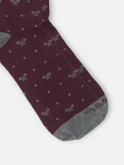 Silbon Accesorios·Calcetines, Bóxer Y Pijamas-Calcetin motivos lunares Burdeos