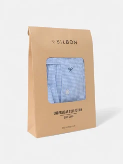 Silbon Accesorios·Calcetines, Bóxer Y Pijamas-Calzoncillo mini cuadro azul celeste Azul&nbsp;celeste
