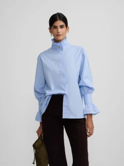 Silbon Camisas Y Blusas-Camisa detalle puño Celeste