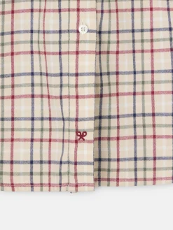 Silbon Camisas Y Blusas-Camisa fruncidos cuadros granate y azul Marron