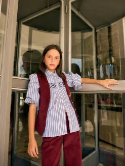 Silbon Camisas Y Blusas-Camisa girl fruncidos rayas y blanca Azul