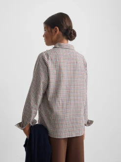 Silbon Camisas Y Blusas-Camisa girl volante cuadros azul y rojo Azul&nbsp;y&nbsp;rojo