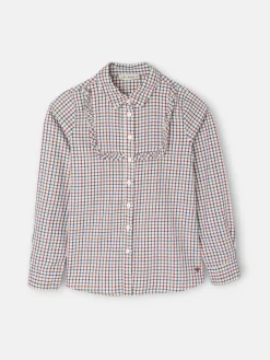 Silbon Camisas Y Blusas-Camisa girl volante cuadros azul y rojo Azul&nbsp;y&nbsp;rojo