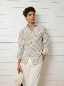 Silbon Smart Casual·Camisas Sport-Camisa sport bolsillo raya horizontal azul marino Azul marino