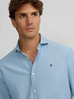 Silbon Smart Casual·Camisas Sport-Camisa sport denim medio Azul