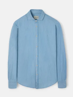 Silbon Smart Casual·Camisas Sport-Camisa sport denim cutaway azul claro Azul claro