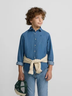Silbon Camisas Y Poleras-Camisa sport kids clasica denim azul claro Azul&nbsp;claro