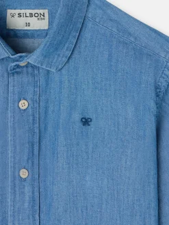 Silbon Camisas Y Poleras-Camisa sport kids clasica denim azul claro Azul&nbsp;claro