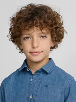 Silbon Camisas Y Poleras-Camisa sport kids clasica denim azul claro Azul&nbsp;claro