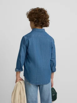 Silbon Camisas Y Poleras-Camisa sport kids clasica denim azul claro Azul&nbsp;claro