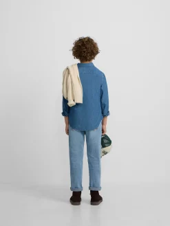 Silbon Camisas Y Poleras-Camisa sport kids clasica denim azul claro Azul&nbsp;claro