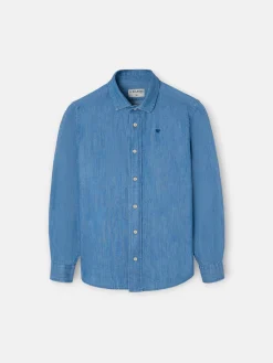 Silbon Camisas Y Poleras-Camisa sport kids clasica denim azul claro Azul&nbsp;claro