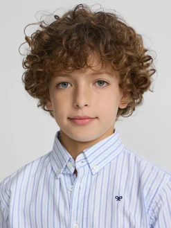 Silbon Camisas Y Poleras-Camisa sport kids oxford rayas azul Navy