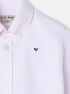 Silbon Camisas Y Poleras-Camisa sport kids oxford raqueta rayas Rosa