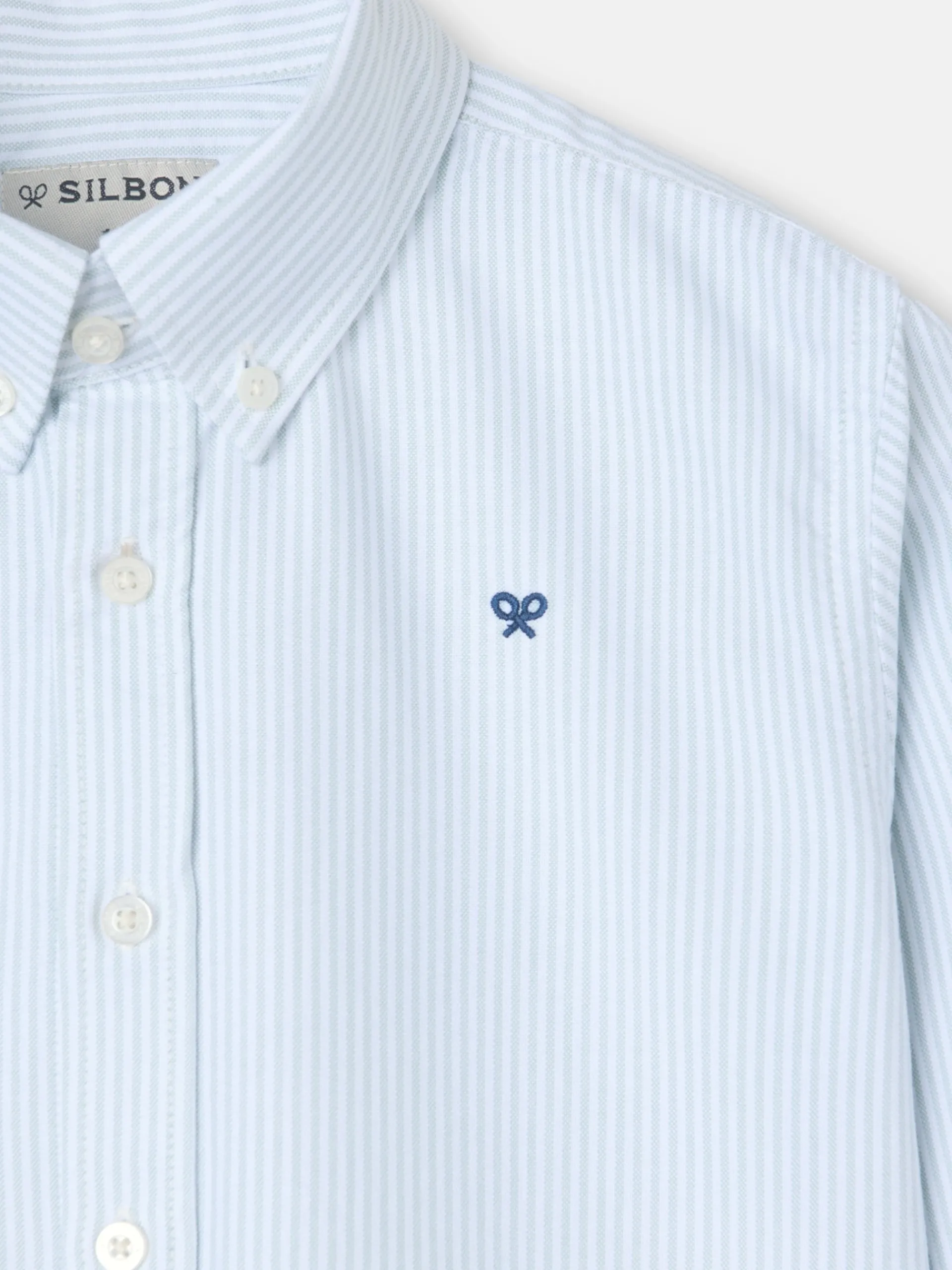 Silbon Camisas Y Poleras-Camisa sport kids oxford raqueta rayas Verde