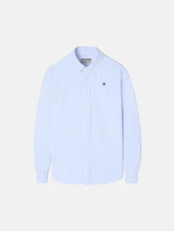 Silbon Camisas Y Poleras-Camisa sport kids rayas oxford Celeste