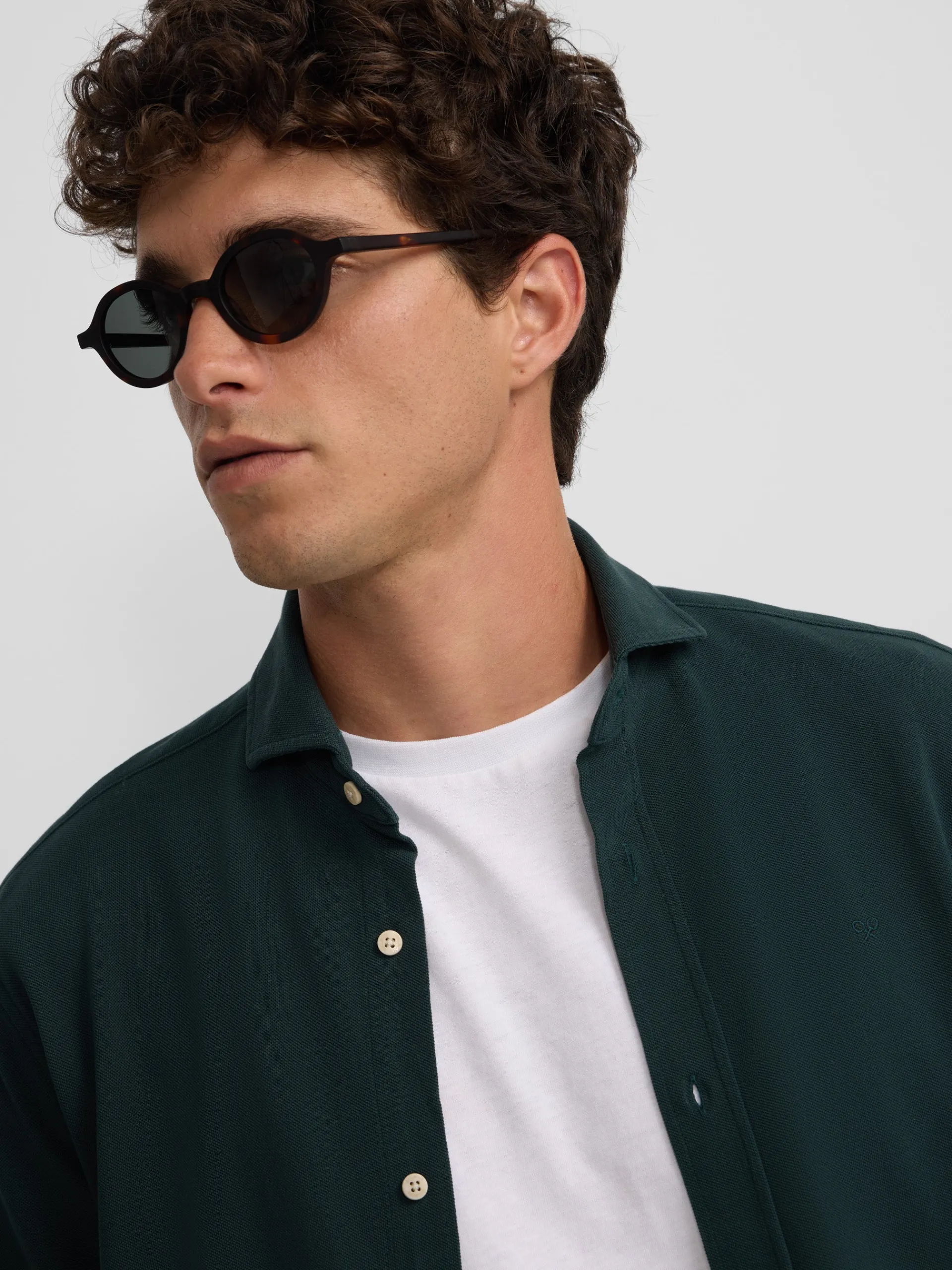 Silbon Smart Casual·Camisas Sport-Camisa sport micropique comfort Verde