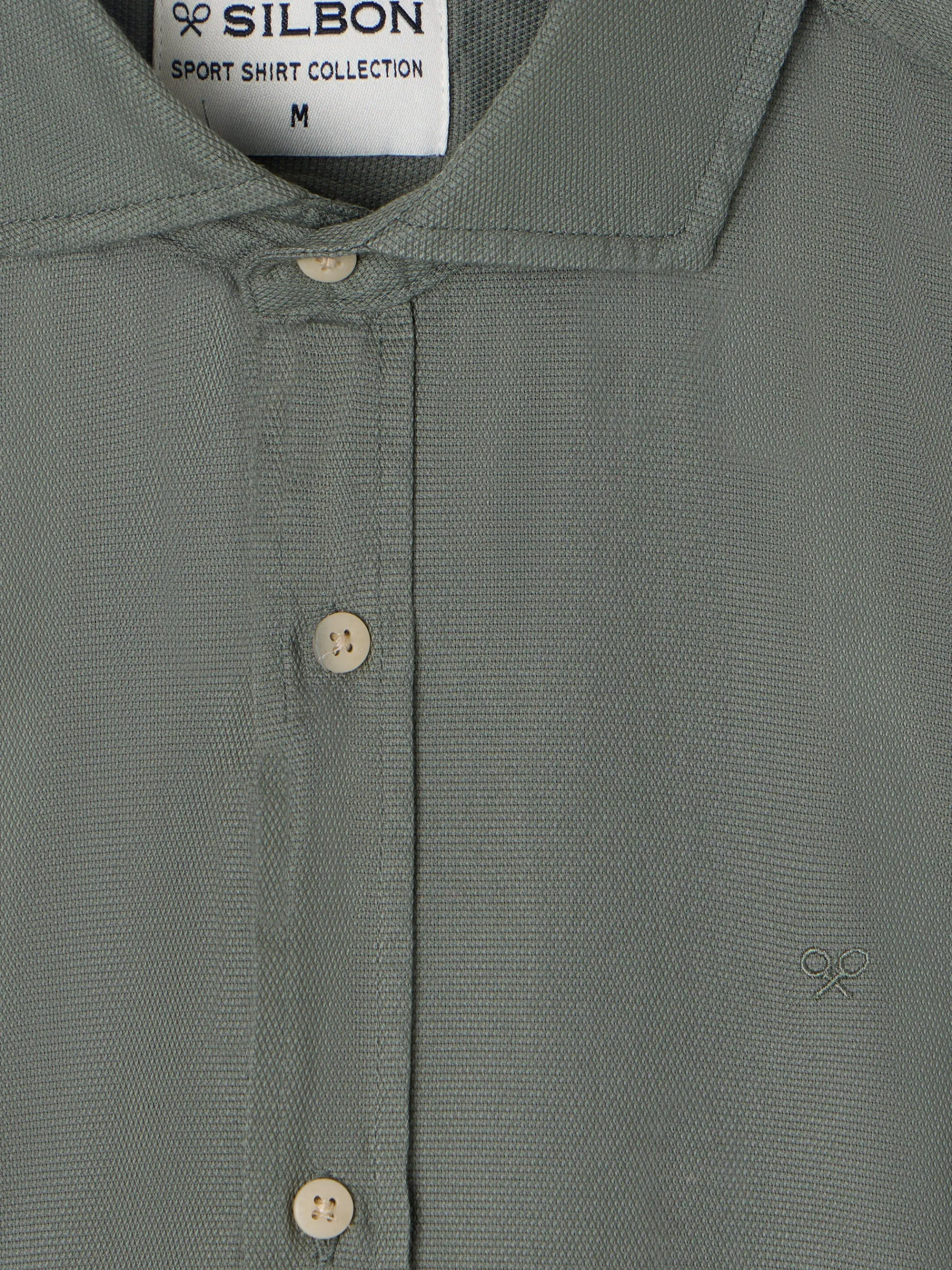 Silbon Smart Casual·Camisas Sport-Camisa sport miniestructura verde oscuro Verde oscuro