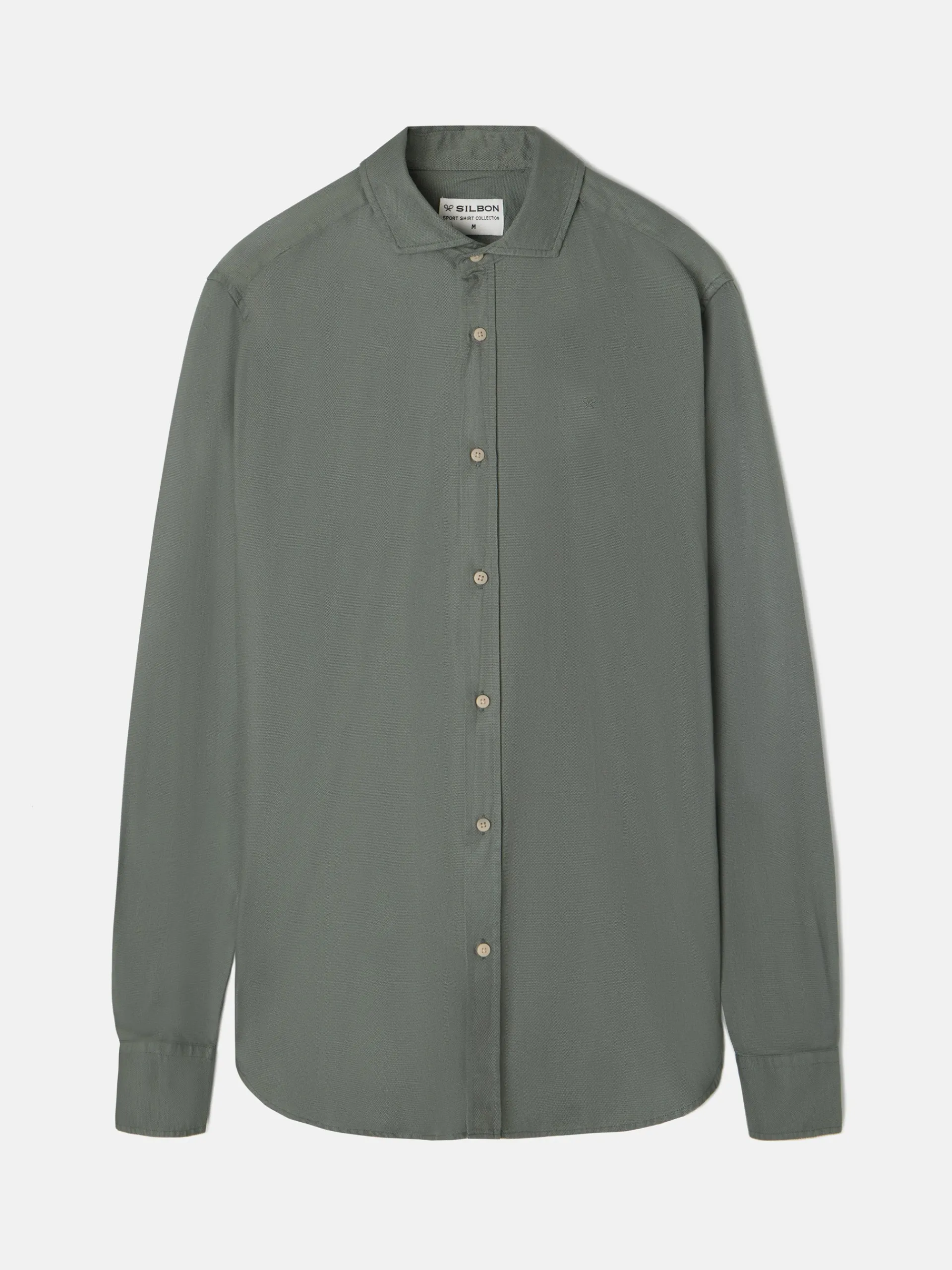 Silbon Smart Casual·Camisas Sport-Camisa sport miniestructura verde oscuro Verde oscuro