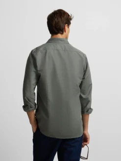 Silbon Smart Casual·Camisas Sport-Camisa sport miniestructura verde oscuro Verde oscuro