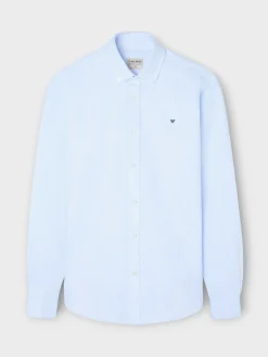 Silbon Smart Casual·Camisas Sport-Camisa sport oxford celeste raya fina Blanca