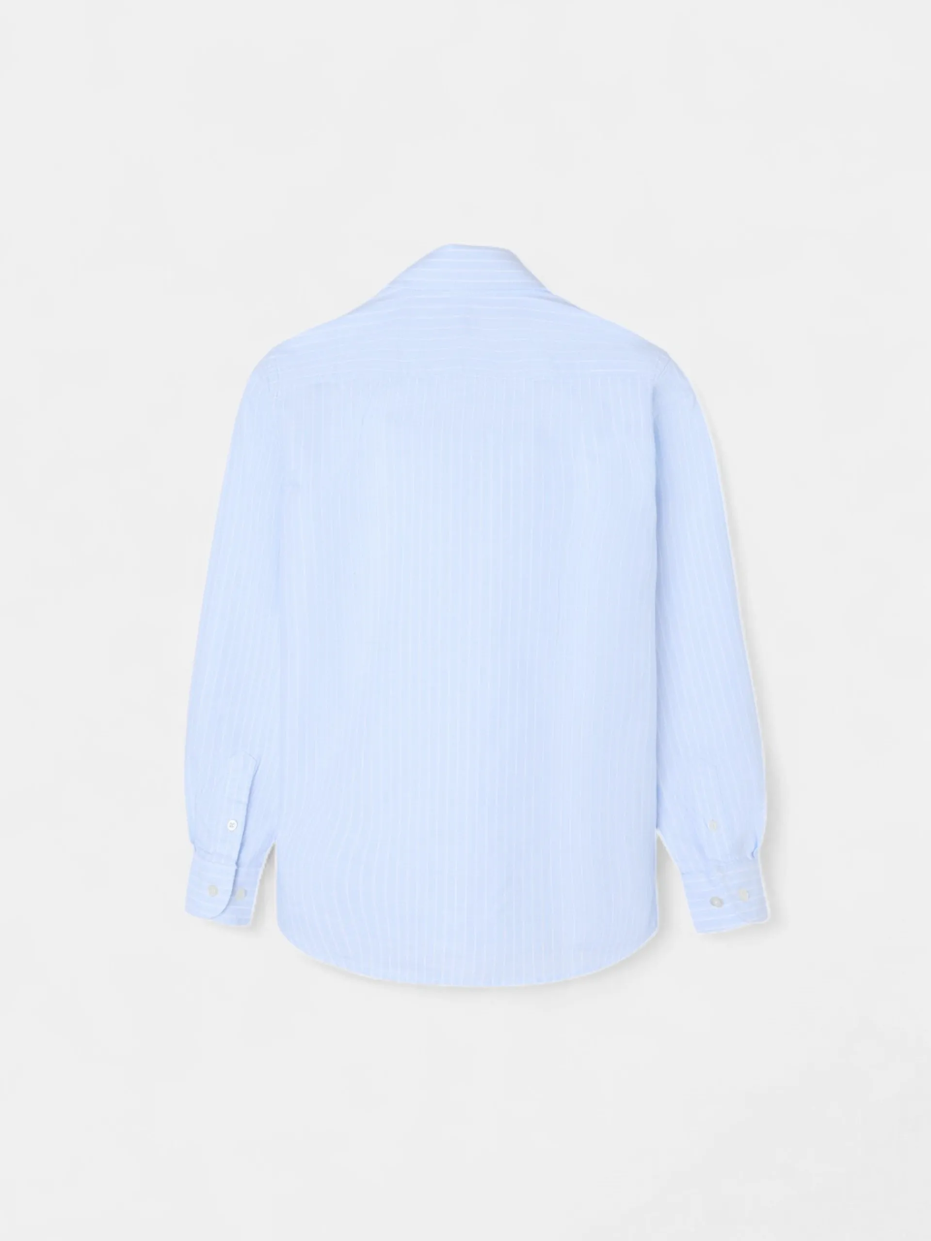 Silbon Camisas Y Poleras-Camisa sport oxford kids celeste raya fina blanca Blanco