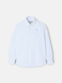 Silbon Camisas Y Poleras-Camisa sport oxford kids blanca raya fina Navy