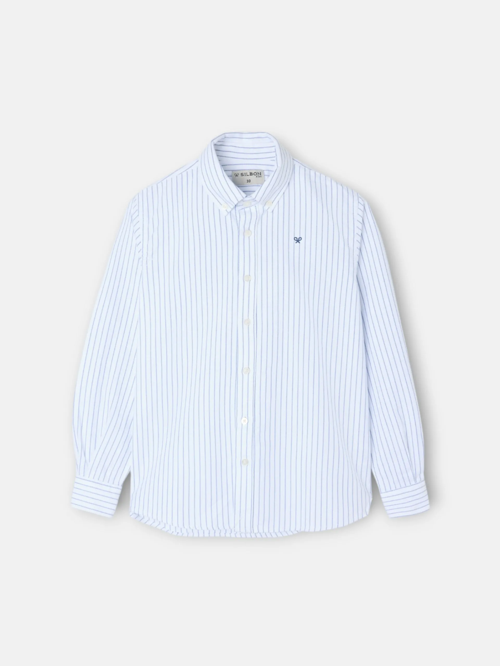 Silbon Camisas Y Poleras-Camisa sport oxford kids blanca raya fina Navy